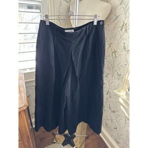 Vintage Talbots Wide Leg Wool Crop Pants Black 8P 28x17